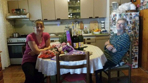 Kata and Milan at home in Glavice