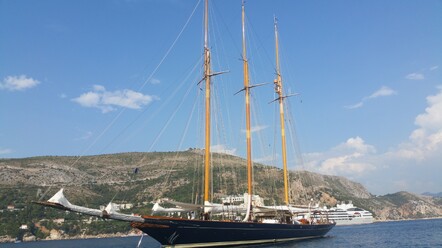 Moored next to this stunning classic yacht in Dubrovnik