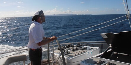 Howie at the helm