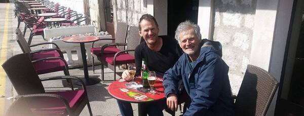 Milan and I enjoying a few beers in Sinj