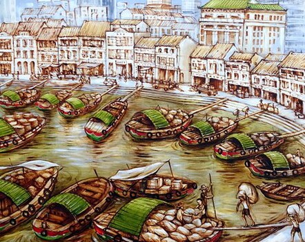 Painting of old Boat Quay