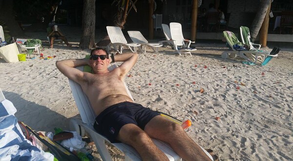 Relaxing for the first time in six weeks