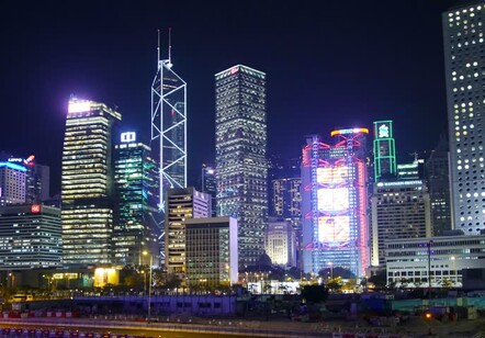 Arriving by Star Ferry at night