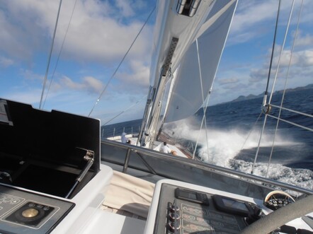 The yacht feels like it is flying