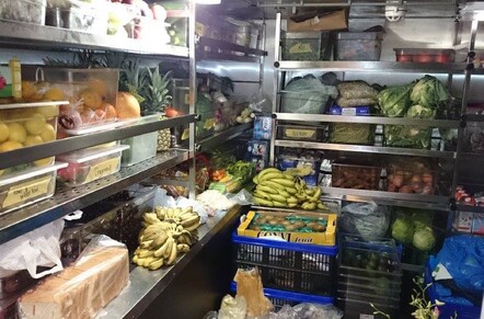 My galley fridge is full for crossing to Singapore