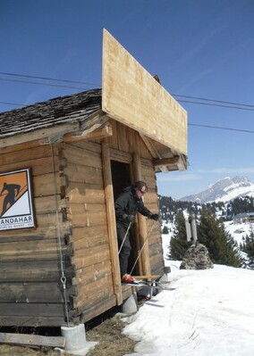 Start gate for Kandahar World-Cup Downhill