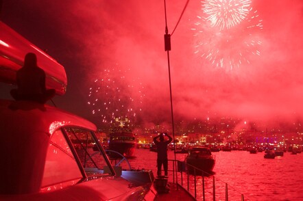 Annual fireworks best seen from a yacht