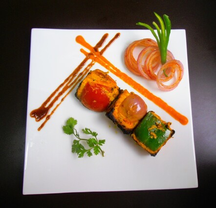 A modern Achari Paneer Tikka