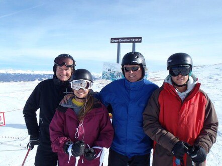 Skiing with friends Jess, Paul and Tom from NZ