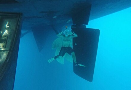Under the yacht