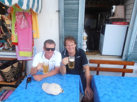 A couple of much needed cold beers in Ponza