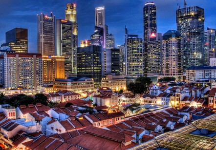 The contrast of old and new Singapore