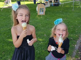 Lola and Poppy enjoying summer