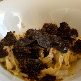Black truffles and fresh pasta