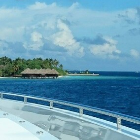 Arriving at Shangri La Maldives