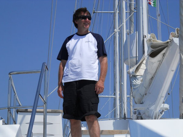 Sailing into San Remo enjoying every minute of my new life at sea