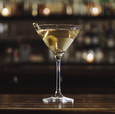Perfect dry Martini Library Bar