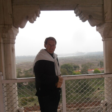 Unfortunately the smog hinders the magnificent view of the Taj