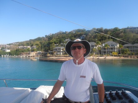 The Captain poses