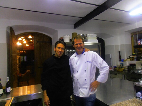 Claude and I catering for the Monaco GP in Limone Italy