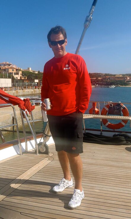 A cold beer after a hot race in Sardinia