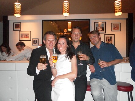 Stella Artois party, Amber, James and Stephen