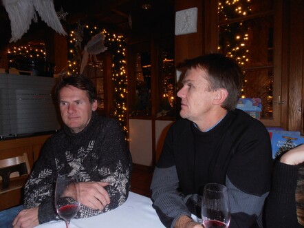 Peter and I wine tasting