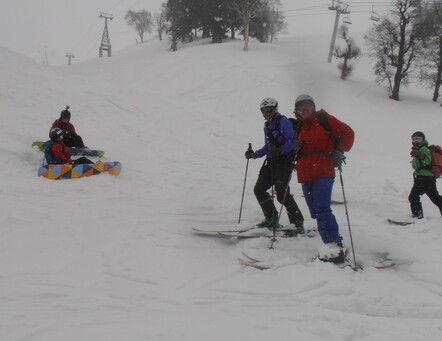 Skiing with a few Kiwis