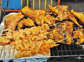Jerk Chicken and Spicy Prawns